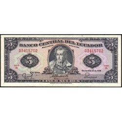 Equateur - Pick 113d_1a - 5 sucres - Série IA - 22/11/1988 - Etat : TTB+