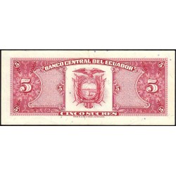 Equateur - Pick 113d_1a - 5 sucres - Série IA - 22/11/1988 - Etat : TTB+
