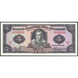 Equateur - Pick 113d_1a - 5 sucres - Série IA - 22/11/1988 - Etat : TTB+