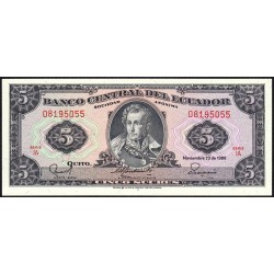 Equateur - Pick 113d_1a - 5 sucres - Série IA - 22/11/1988 - Etat : NEUF