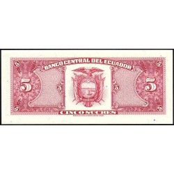 Equateur - Pick 113d_1a - 5 sucres - Série IA - 22/11/1988 - Etat : NEUF
