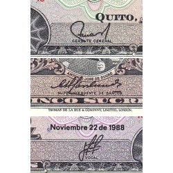 Equateur - Pick 113d_1c - 5 sucres - Série IC - 22/11/1988 - Etat : NEUF