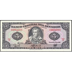 Equateur - Pick 113d_1d - 5 sucres - Série ID - 22/11/1988 - Etat : NEUF