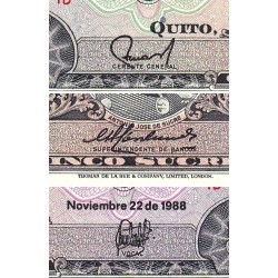 Equateur - Pick 113d_1d - 5 sucres - Série ID - 22/11/1988 - Etat : NEUF