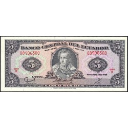 Equateur - Pick 113d_1e - 5 sucres - Série IE - 22/11/1988 - Etat : SPL+