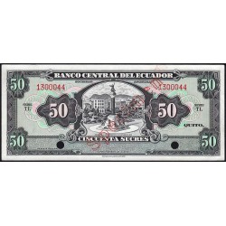 Equateur - Pick 116s - 50 sucres - Série TL - 1959 - Spécimen - Etat : SPL