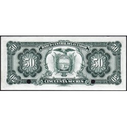 Equateur - Pick 116s - 50 sucres - Série TL - 1959 - Spécimen - Etat : SPL
