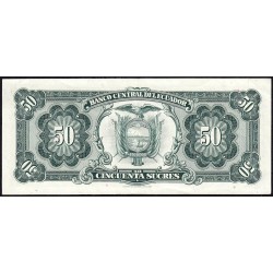 Equateur - Pick 116d_3c - 50 sucres - Série TQ - 17/07/1974 - Etat : TTB