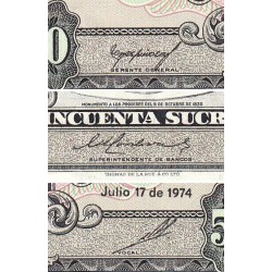 Equateur - Pick 116d_3c - 50 sucres - Série TQ - 17/07/1974 - Etat : TTB