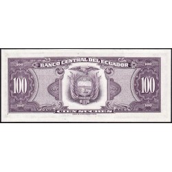 Equateur - Pick 118a_2 - 100 sucres - Série UG - 17/07/1974 - Etat : NEUF
