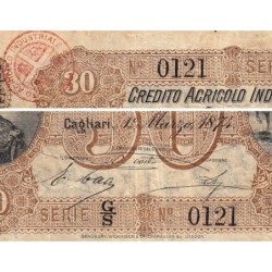 Credito Agricolo Industriale Sardo - Pick S 925 - 30 lire - Série G/S - 01/03/1874 - Etat : TB