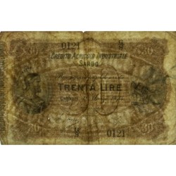 Credito Agricolo Industriale Sardo - Pick S 925 - 30 lire - Série G/S - 01/03/1874 - Etat : TB