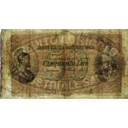 Credito Agricolo Industriale Sardo - Pick S 927 - 50 lire - Série A/L - 01/03/1874 - Etat : TB+