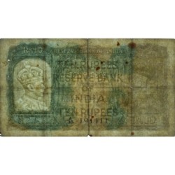 Birmanie - Pick 5 - 10 rupees - Série A/35 - 1938 - Etat : B