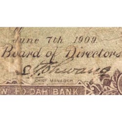 Chine - Yang Chow Ho Dah Bank - Pick S non réf. - 1 dollar - 07/06/1909 - Etat : B-