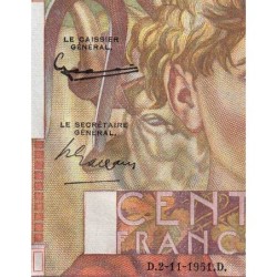 F 28-30 - 02/11/1951 - 100 francs - Jeune Paysan - Série Y.410 - Etat : SPL