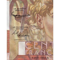 F 28-30 - 02/11/1951 - 100 francs - Jeune Paysan - Série Y.410 - Etat : SPL+