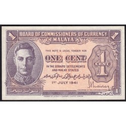 Malaisie Britannique - Pick 6 - 1 cent - 01/07/1941 - Etat : SUP