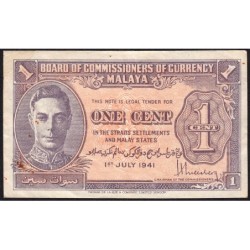 Malaisie Britannique - Pick 6 - 1 cent - 01/07/1941 - Etat : TB+