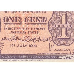Malaisie Britannique - Pick 6 - 1 cent - 01/07/1941 - Etat : TB+