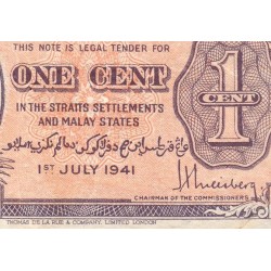 Malaisie Britannique - Pick 6 - 1 cent - 01/07/1941 - Etat : TB+