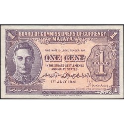 Malaisie Britannique - Pick 6 - 1 cent - 01/07/1941 - Etat : SUP