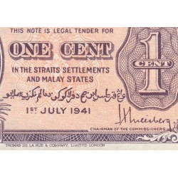 Malaisie Britannique - Pick 6 - 1 cent - 01/07/1941 - Etat : SUP