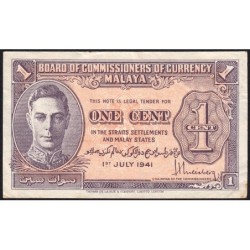 Malaisie Britannique - Pick 6 - 1 cent - 01/07/1941 - Etat : TTB+