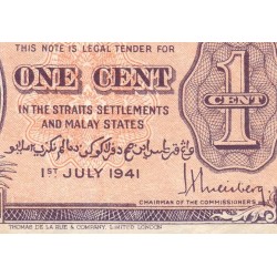 Malaisie Britannique - Pick 6 - 1 cent - 01/07/1941 - Etat : TB+