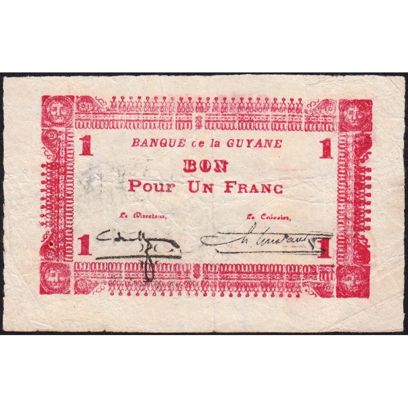 Guyane Française - Pick 11_2 - 1 francs - 1942 - Etat : TB