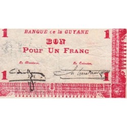 Guyane Française - Pick 11_2 - 1 francs - 1942 - Etat : TB