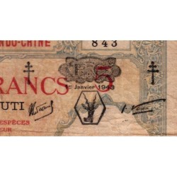Djibouti - Pick 11 - 5 francs - Série L.67 - 01/01/1943 - Etat : TB-