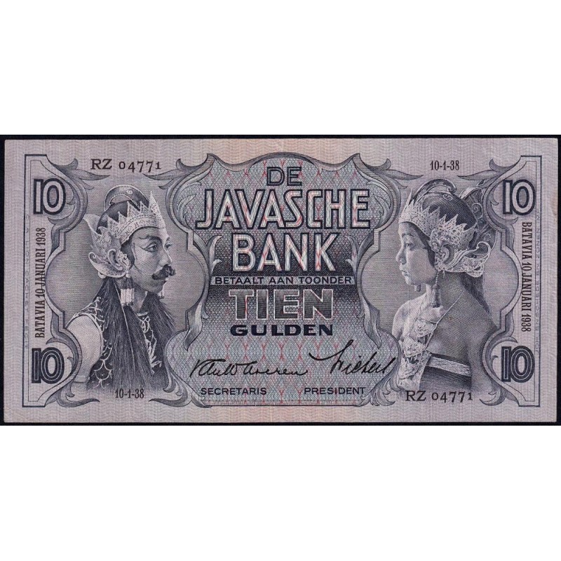 Indes Néerlandaises - Pick 79b - 10 gulden - Série RZ - 10/01/1938 - Etat : TTB+