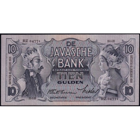 Indes Néerlandaises - Pick 79b - 10 gulden - Série RZ - 10/01/1938 - Etat : TTB+