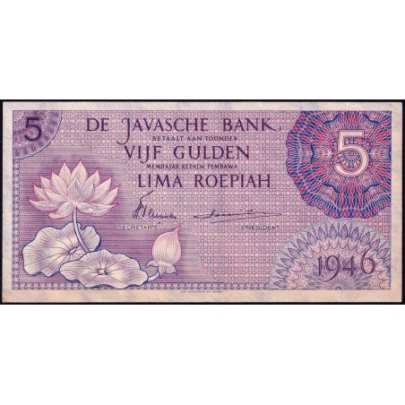 Indes Néerlandaises - Pick 87 - 5 gulden - Série ABR - 1946 - Etat : SUP+ à SPL