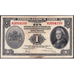 Indes Néerlandaises - Pick 111a_1 - 1 gulden - Série AK - 02/03/1943 - Etat : TB