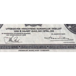 Indes Néerlandaises - Pick 111a_1 - 1 gulden - Série AY F - 02/03/1943 - Etat : SUP+