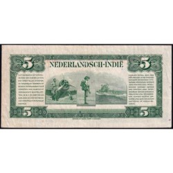 Indes Néerlandaises - Pick 113a_2 - 5 gulden - Série CW A - 02/03/1943 - Etat : TTB