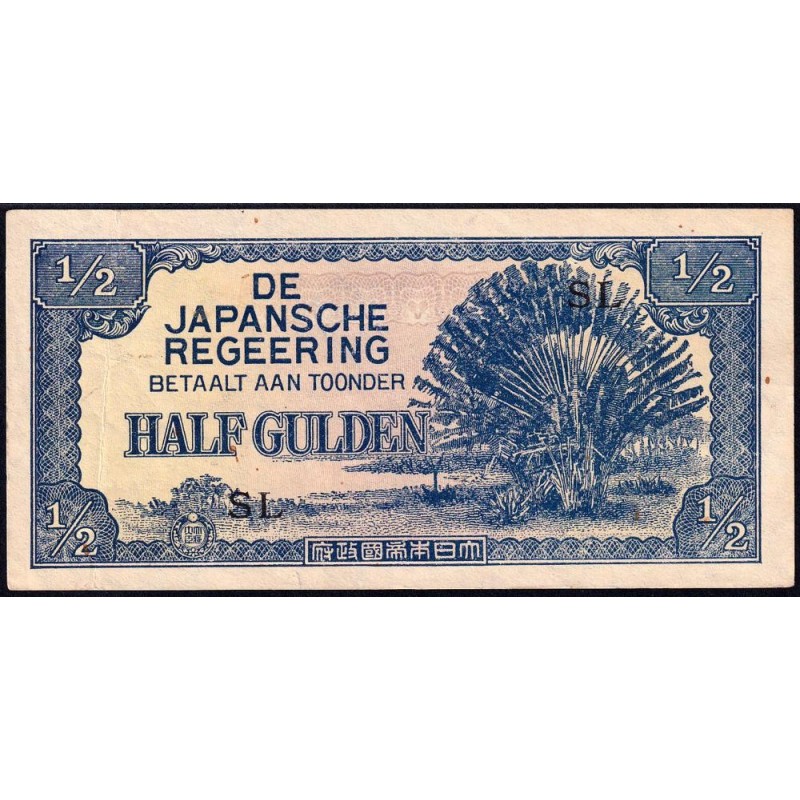 Indes Néerlandaises - Gouv. Japonais - Pick 122b - 1/2 gulden - Série SL - 1942 - Etat : TTB