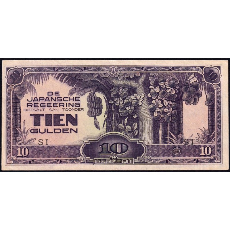 Indes Néerlandaises - Gouv. Japonais - Pick 125c - 10 gulden - Série SI - 1942 - Etat : TTB