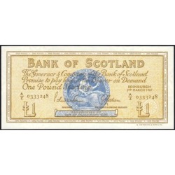Ecosse - Pick 105b_2 - 1 pound sterling - Série A/Z - 03/03/1967 - Etat : SPL+