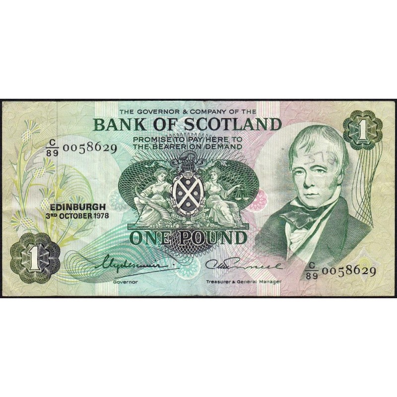 Ecosse - Pick 111c_5 - 1 pound - Série C/89 - 03/10/1978 - Etat : TB+