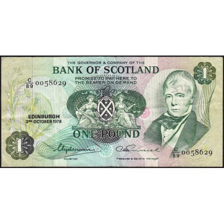 Ecosse - Pick 111c_5 - 1 pound - Série C/89 - 03/10/1978 - Etat : TB+