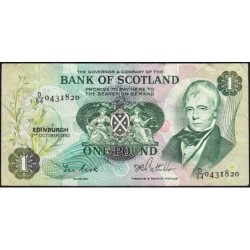 Ecosse - Pick 111f_1 - 1 pound - Série D/54 - 07/10/1983 - Etat : TB
