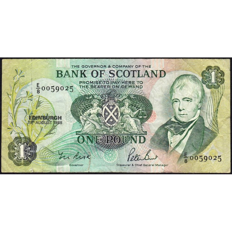 Ecosse - Pick 111g - 1 pound - Série E/8 - 19/08/1988 - Etat : TB-