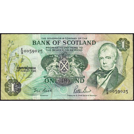 Ecosse - Pick 111g - 1 pound - Série E/8 - 19/08/1988 - Etat : TB-