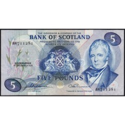 Ecosse - Pick 112c_2 - 5 pounds sterling - Série AH - 01/12/1975 - Etat : SPL