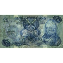 Ecosse - Pick 112c_2 - 5 pounds sterling - Série AH - 01/12/1975 - Etat : SPL