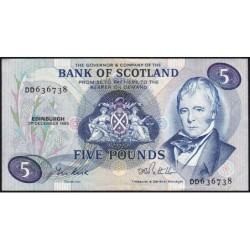 Ecosse - Pick 112f_3 - 5 pounds sterling - Série DD - 03/12/1985 - Etat : TTB
