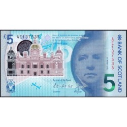 Ecosse - Pick 130 - 5 pounds sterling - Série AE - 20/03/2016 - Polymère - Etat : NEUF
